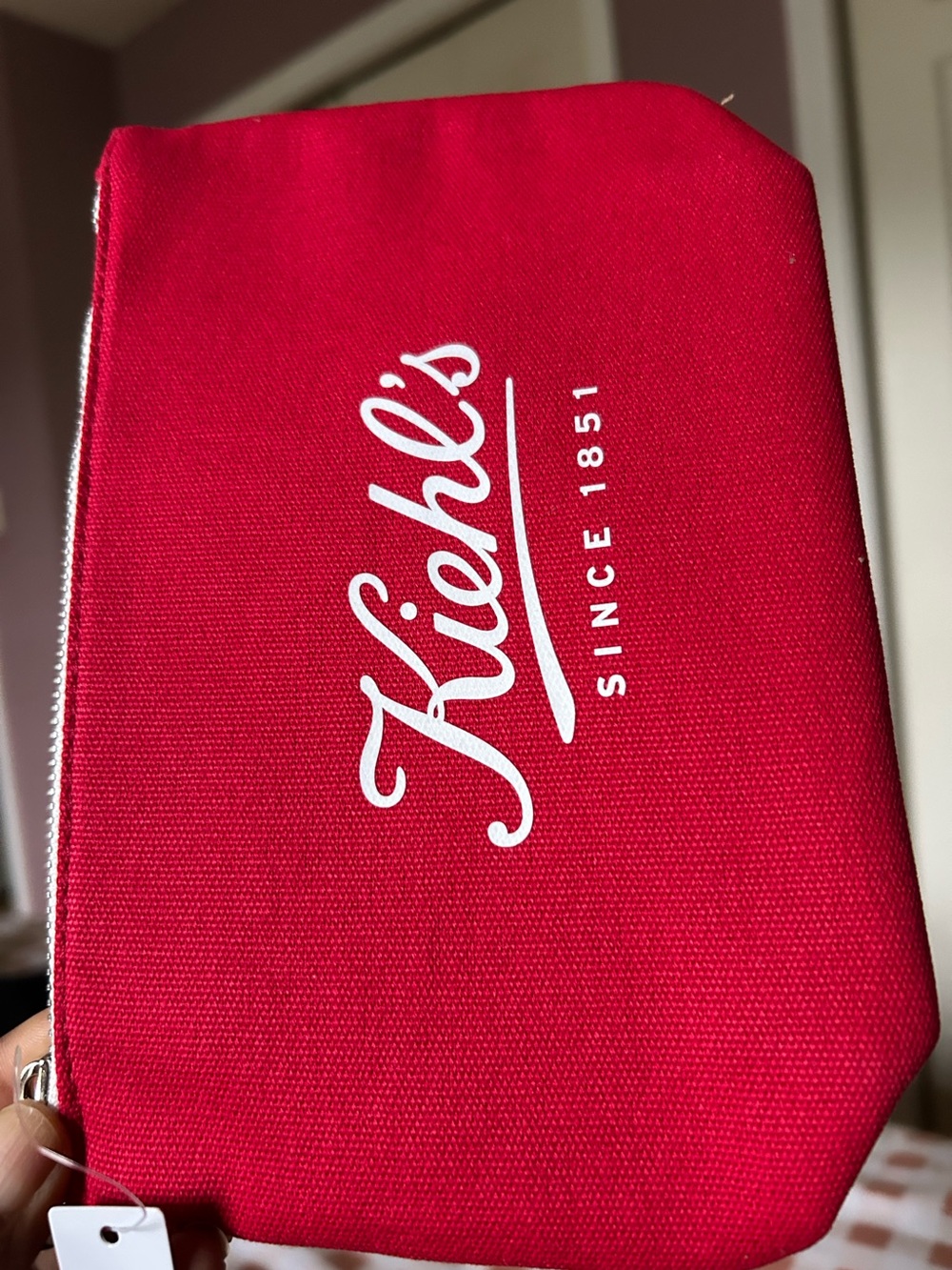 Kiehl's Red Canvas Travel Pouch for women